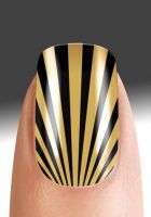 Pretty Woman Artificial Fingernails Metallix Nail Supplier Gold Rays