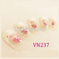 Cartoon Flower Pattern Nail Art Full Cover Fingernail Decoration False Nail