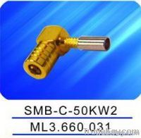 SMB female connector, Crimp, right angle, SMB-C-50kw2