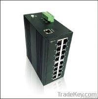 DIN Rail Mount Industrial Fiber Switch with 16 10/100 Base-Tx Ports