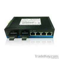 10/100/1000m Industrial Media Converter with 4 Tp Ports and 2 FX ports