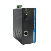 Industrial Media Converter with 2 fiber ports + 2 RJ45 ports