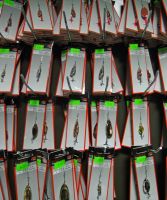 Fishing lures, spinners and wobblers. From Poland