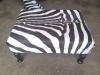 EXOTIC ZEBRA HIDE OTTOMAN