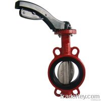grooved seat cast iron butterfly valve wafer type with actuator From China