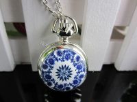 alloy pocket watch with mirror with different enamel   pattern