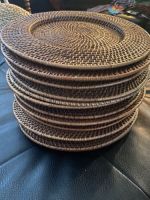 12 NEW nito wicker plate chargers, 6 Wicker Chargers Cane Dinner Plate Holders Brown Boho Wall Decor