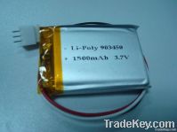 3.7V 1500mAh lithium polymer battery with PCM and wire