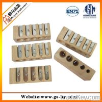 5 holes wooden sharpeners, high quality pencil sharpener