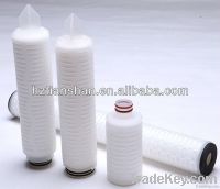 30 inch micron Polyvinylidene Fluoride (PVDF) pleated filter cartridge with absolute filtration efficiency.