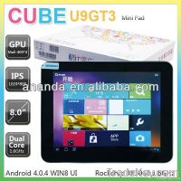 China Famous cube u9gt 8 inch 16GB ROM RK3066 Android tablet pc Dual C