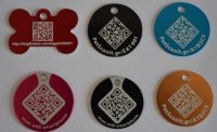 QR code aluminum pet tag/QR code laser tag