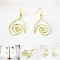 Brass Dangle Earrings, Swirl Brass Earrings, Fashion Designs, Handmade Earrings, Brass Jewelry, Thailand Handmade. JE1001