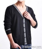 men's 100% cotton knitted cardigan