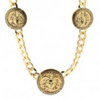 Gold Plated Medusa 3 Medallion Chain