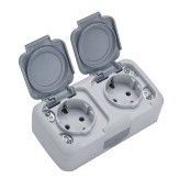 K0302 German Waterproof two plug sockets