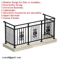 Custom Modular Zinc Steel Balcony Balustrade and Handrails