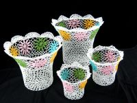 crochet basket of home accessories for gift home decoration