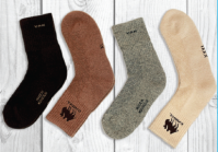 Sheep wool socks (70 % Sheep wool, 20 % Viscous, 10 % Spandex, 4 % Nylon). Made in Mongolia