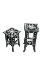 wooden painted black stool small  and medium