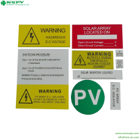 Engraved Solar Warning Label ABS Adhesive Label Shutdown Procedure Sticker