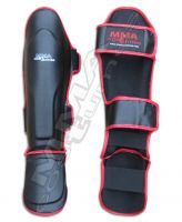 Wholesale Muay Thai Shin Instep Guards Black with Blue Piping | Synthetic Leather MMA, Kickboxing, Karate, Krav Maga Shin Guards &Atilde;�&Acirc;&cent;&Atilde;&macr;&Acirc;&iquest;&Acirc;&frac12;&Atilde;&macr;&Acirc;&iquest;&Acirc;&frac12; Pakistan Manufa