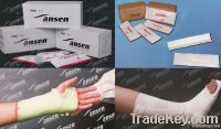 Orthopedic splint, made of fiberglass or polyester fabric