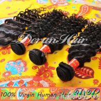 3Bundles Deep wave Virgin Human Hair Weft with Lace Closure