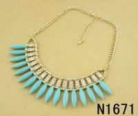 2014 fashion alloy turquoise necklace 