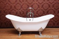 Double slipper cast iron bathtub