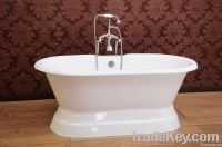 Pedestal cast iron bathtub