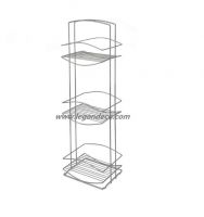 3 Tier Chrome Wire Free Standing Bathroom Shower Rack Caddy Organiser Holder