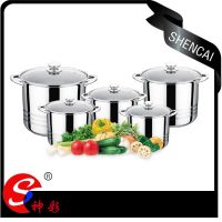 /S1-85/ 10pcs Stainless Steel Capsule Bottom Stock Pot Set  