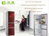 196L Three door household refrigerator