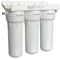 Triple in-line under sink water filter