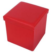 Portable folding storage stool ottoman