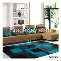 Blue block modern design teppich shag rug