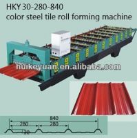 Colour steel sheet wall and roof cold roll forming machine