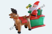 8FT Santa on sleigh with 2 reindeers