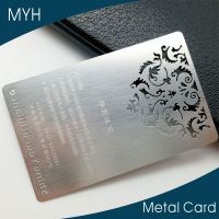 silver metal business card name card