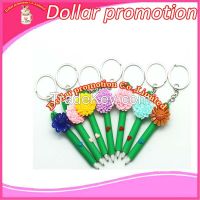 [Dollar promotion] Customized 1*12.5cm Moq mix 1600pcs supply of small soft Keychain pen, flower pen, cartoon pen, fashion gifts