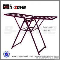 Mahogany color folding garment balcony drop hanger