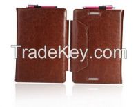 Brown Leather PU Keyboard Pouch Folio Stand Case Cover