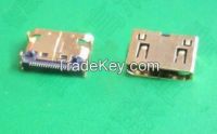 Mini-HDMI female, gold shell foot DIP, terminal pin SMT, digital camer From China