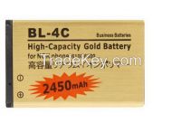  High Capacity 3.7V 2450mAh Golden BL-4C Battery For Nokia BL 4C C2-05 2220 6100 6300 Battery