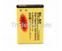 High Capacity 3.7V 2450mAh Golden BL 5C For Nokia C2-06 C2-00 X2-01 1100 6600 6230