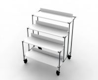 Three Layers Shop Display Stands Chrome Plated With Wheels