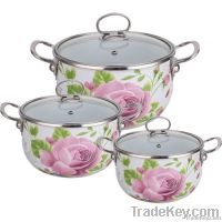 2014 New design enamel Casseroles with label/color optional