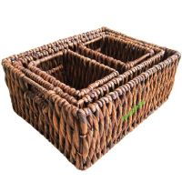 Storage Baskets Natural Water Hyacinth Iron Frame HO2064-Home24h.biz