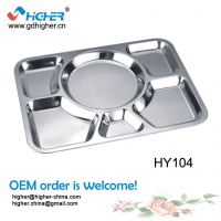 Six Compartment Stainless Steel Fast Food Tray From China